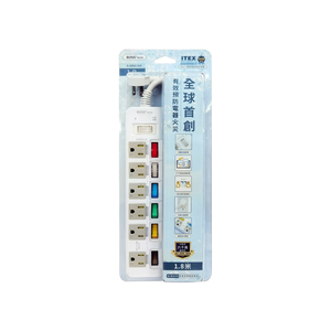 BOSS 7開6插3P高溫斷電延長線1.8米